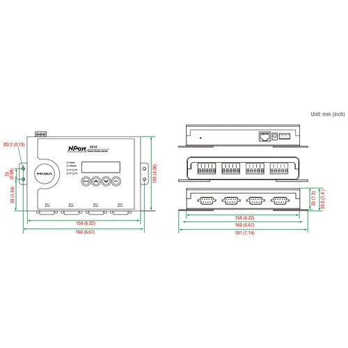 Nport 5410 4-портовый асинхронный сервер RS-232 в Ethernet MOXA